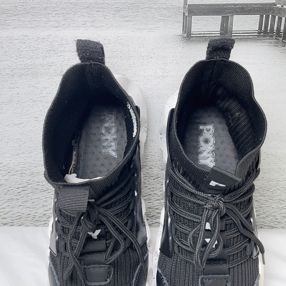PONY PP1 Moon Men's Black High Top Athletic Shoes Chunky Sole Sock Sneakers Sz 8 - Picture 6 of 12